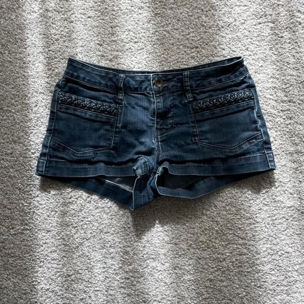 Bullhead boho braided denim shorts